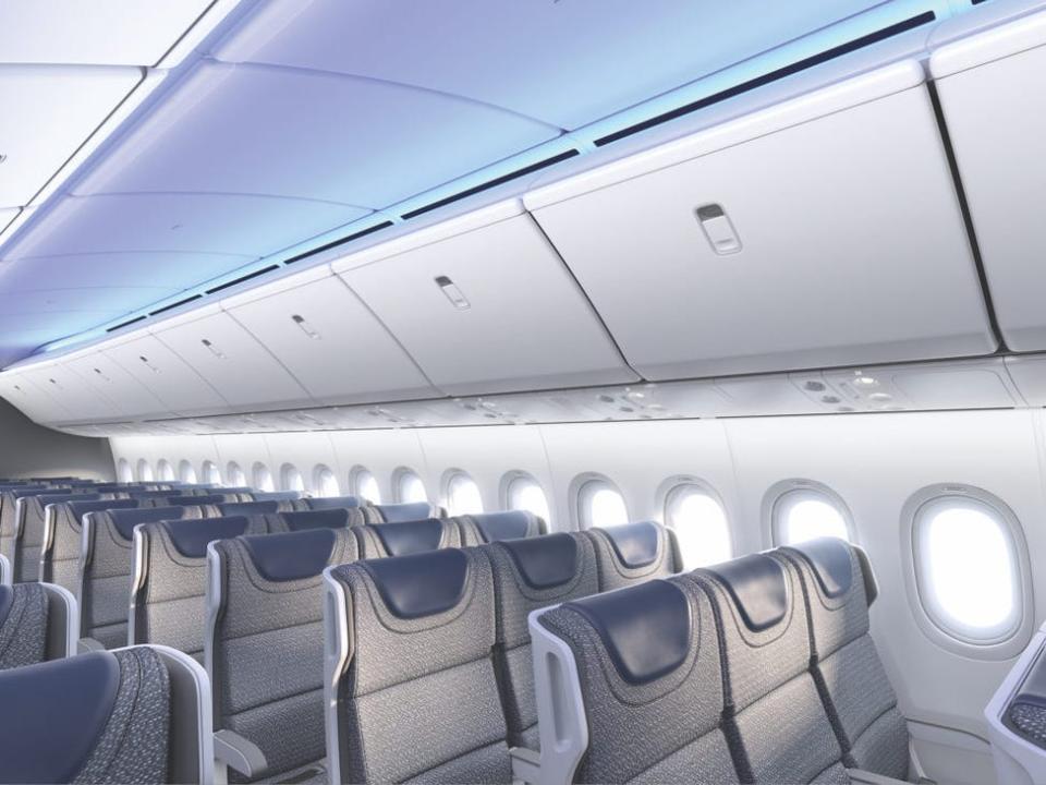 Mockup of Boeing's 777X cabin.