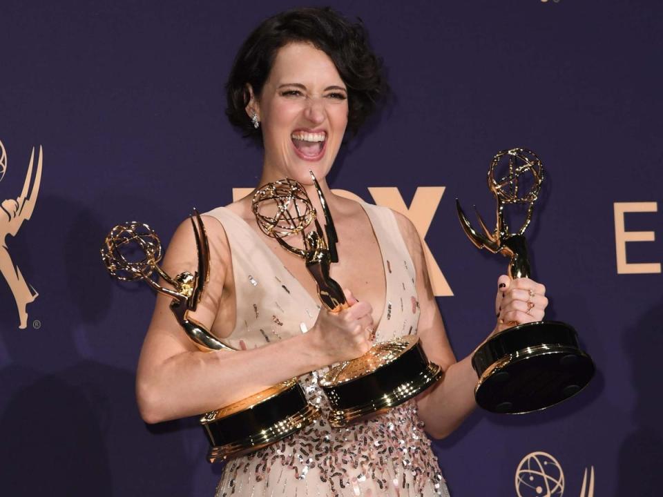 Waller-Bridge with her three Emmys in 2019 (AFP/Getty)