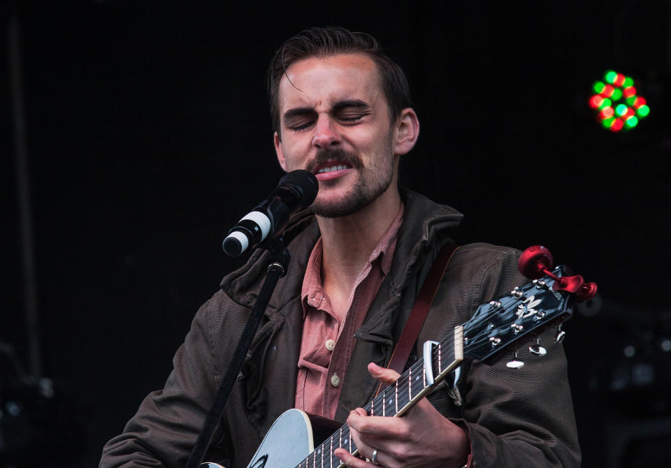 Musician Robert Ellis performs at the inaugural Shaky Knees Music Festival on Saturday, May 4, 2013, in Atlanta. (AP Photo/Ron Harris)