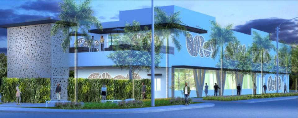 An artist's rendering of Oceana Coffee's new headquarters in Lake Park.