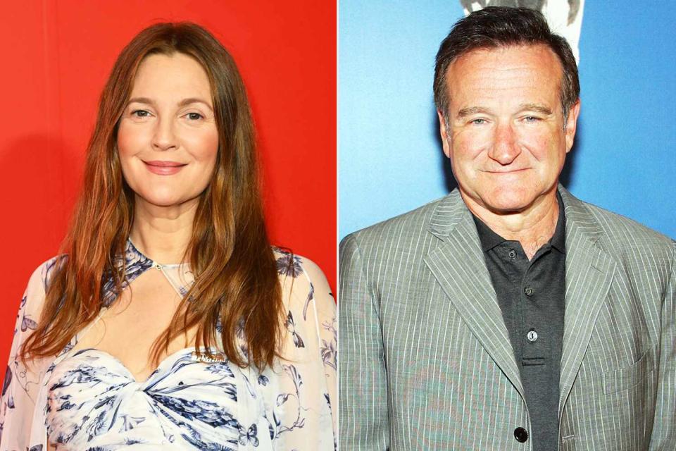 <p>Angela Weiss/Getty; Ethan Miller/Getty</p> Drew Barrymore; Robin Williams