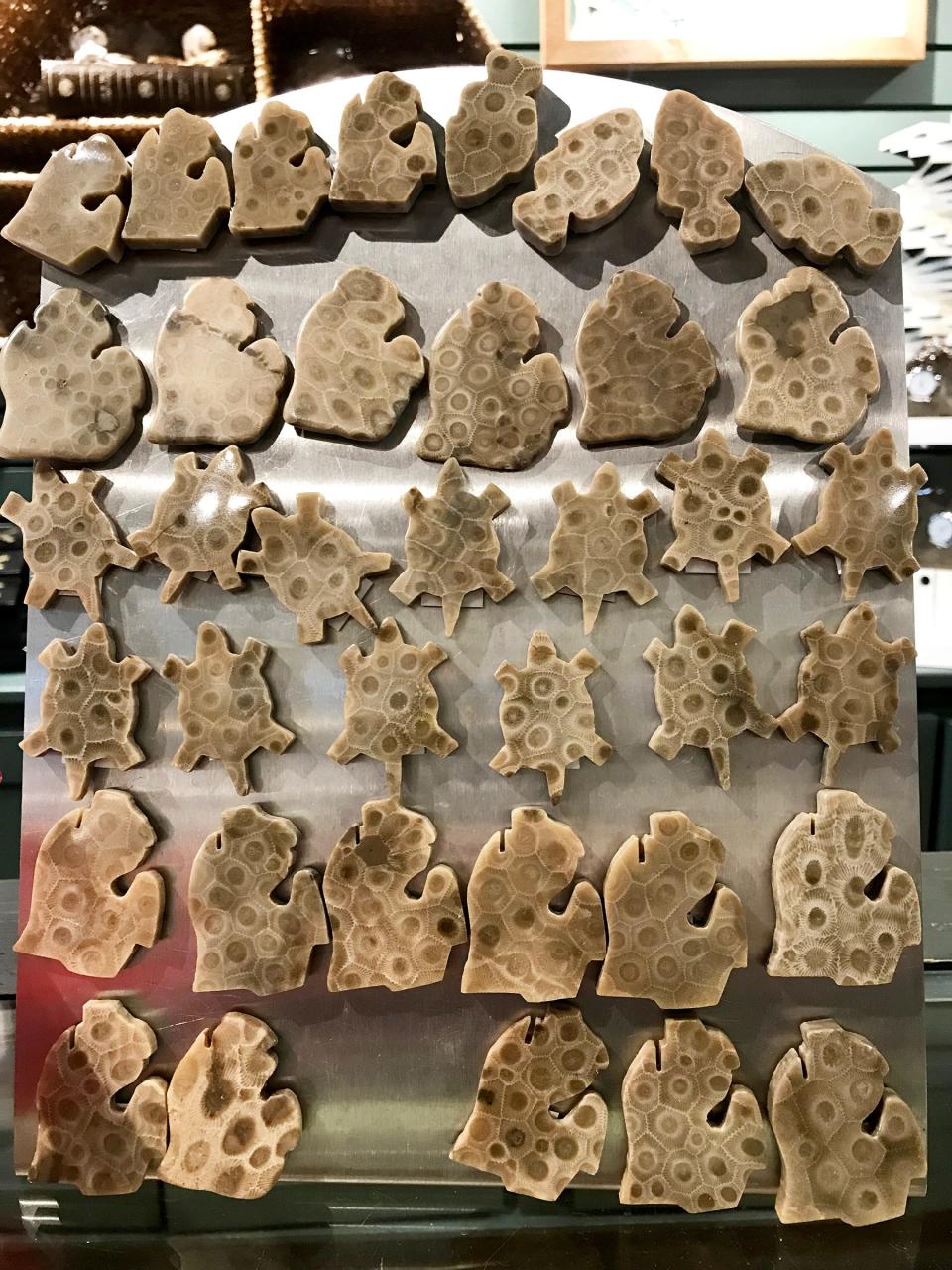 These Petoskey stone magnets are available at Grandpa Shorter’s Gifts in Petoskey.