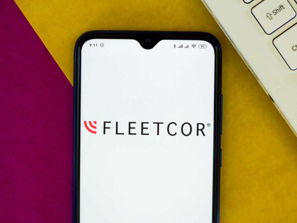 BRAZIL - 2020/06/08: In this photo illustration the FleetCor Technologies logo seen displayed on a smartphone.