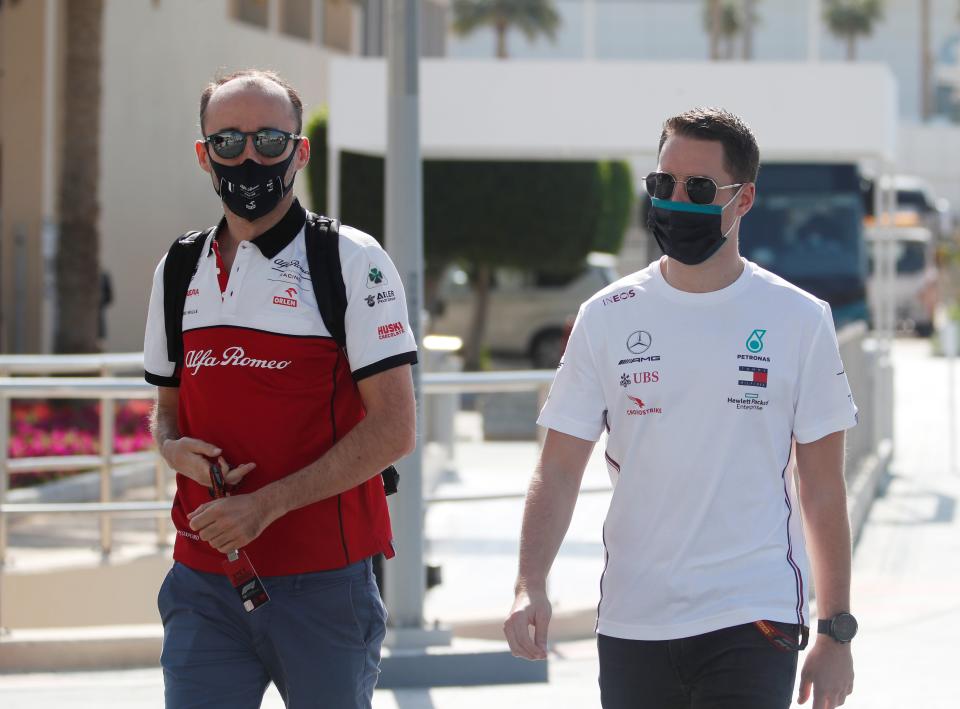 Vandoorne (right) had to watch on in Bahrain after missing out on a drive in Hamilton’s absenceReuters