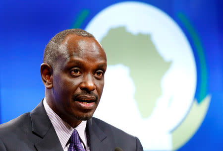 Rwanda's Foreign Minister Richard Sezibera holds a news conference after an EU-African Union meeting in Brussels, Belgium, January 22, 2019. REUTERS/Francois Lenoir