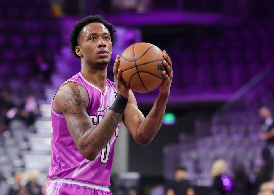 G League Ignite's Ron Holland shoots a free throw against the Perth Wildcats during an exhibition game on Sept. 8, 2023, in Henderson, Nevada. (Photo by Ethan Miller/Getty Images)