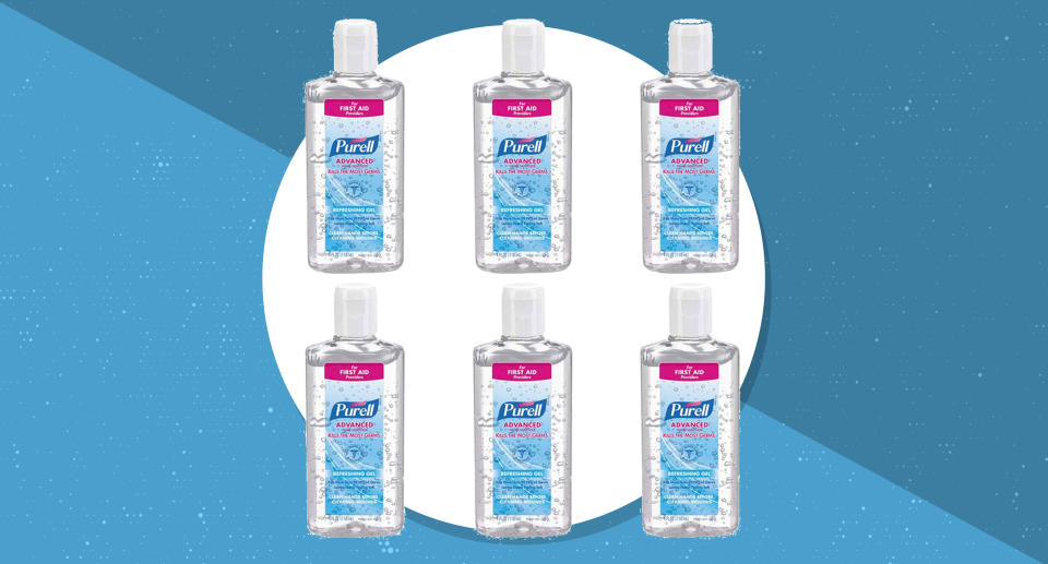 Purell Advanced Hand Sanitizer, six pack — 4 fluid ounce each. (Photo: Purell)