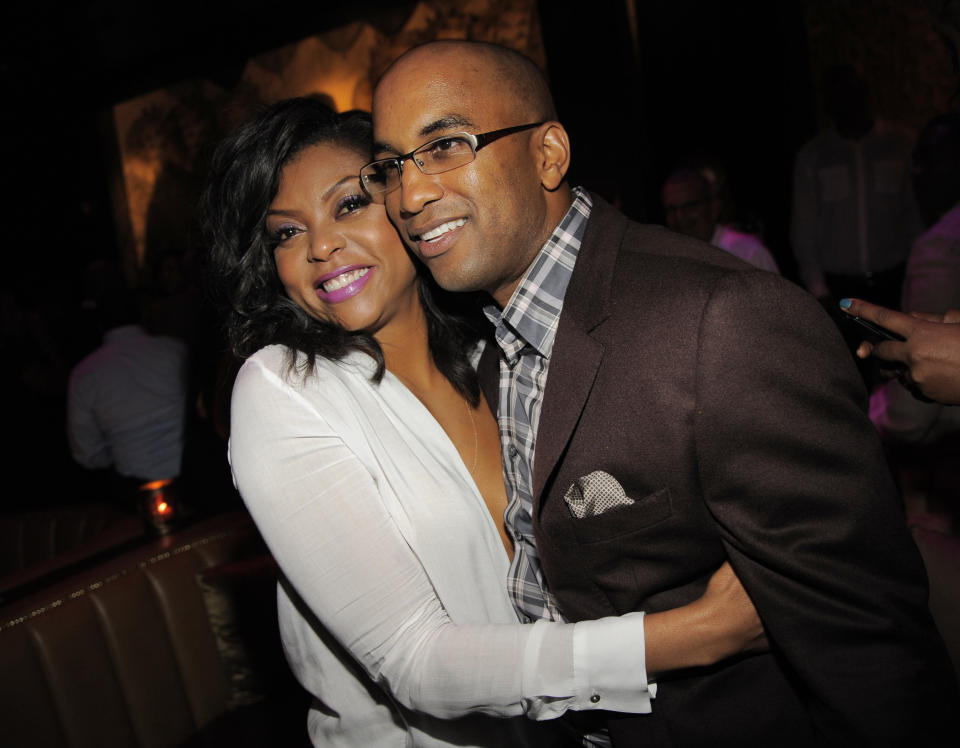 Taraji P. Henson, left, a cast member in "Think Like A Man Too," poses with the film's director Tim Story at the post-premiere party for the film on Monday, June 9, 2014 in West Hollywood, Calif. (Photo by Chris Pizzello/Invision/AP)