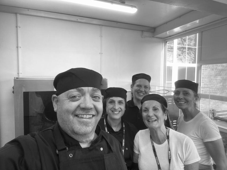 Gary and Anna with the Plant Based School Kitchen team (Collect/PA Real Life)