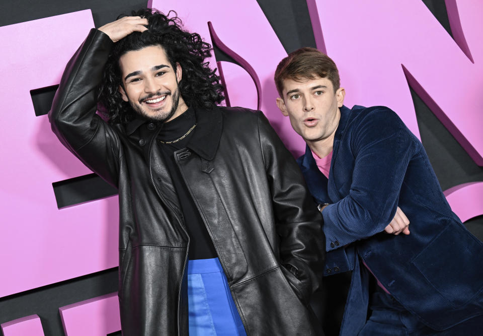 John El-Jor, left, and Brian Altemus attend the world premiere of "Mean Girls" at AMC Lincoln Square on Monday, Jan. 8, 2024, in New York. (Photo by Evan Agostini/Invision/AP)