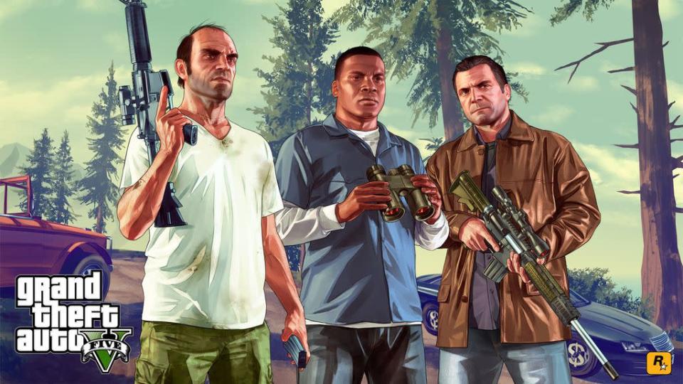 Trevor, Franklin e Michael (Imagem: Divulgação/Rockstar Games)
