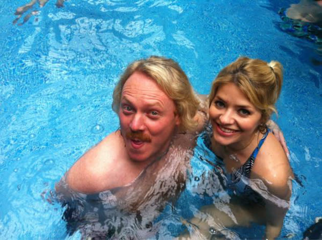 Celebrity photos: How does he manage it? First Kelly Brook, and now Keith Lemon’s persuaded Holly Willoughby to go on a ‘swimming date’ with him.