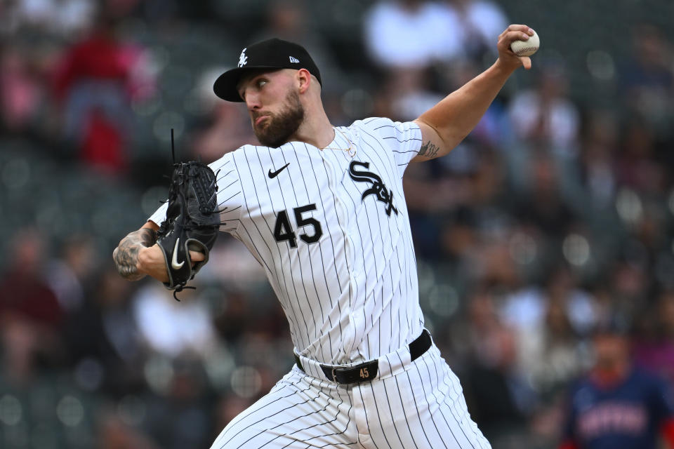 CHICAGO, ILLINOIS - JUNE 07: Starting pitcher Garrett Crochet #45 of the Chicago White Sox throws in the first inning against the Boston Red Sox at Guaranteed Rate Field on June 07, 2024 in Chicago, Illinois. (Photo by Quinn Harris/Getty Images)