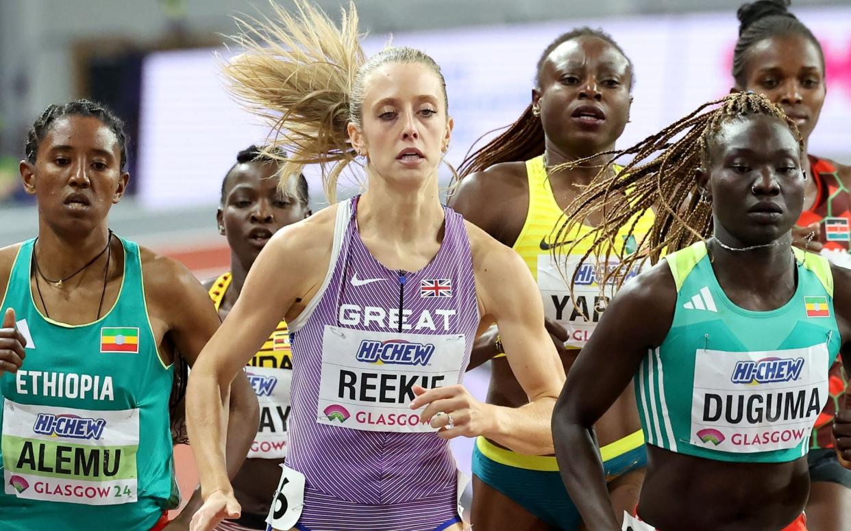 Jemma Reekie competes in the 800m at the 2024 World Indoor Athletics Championships in Glasgow