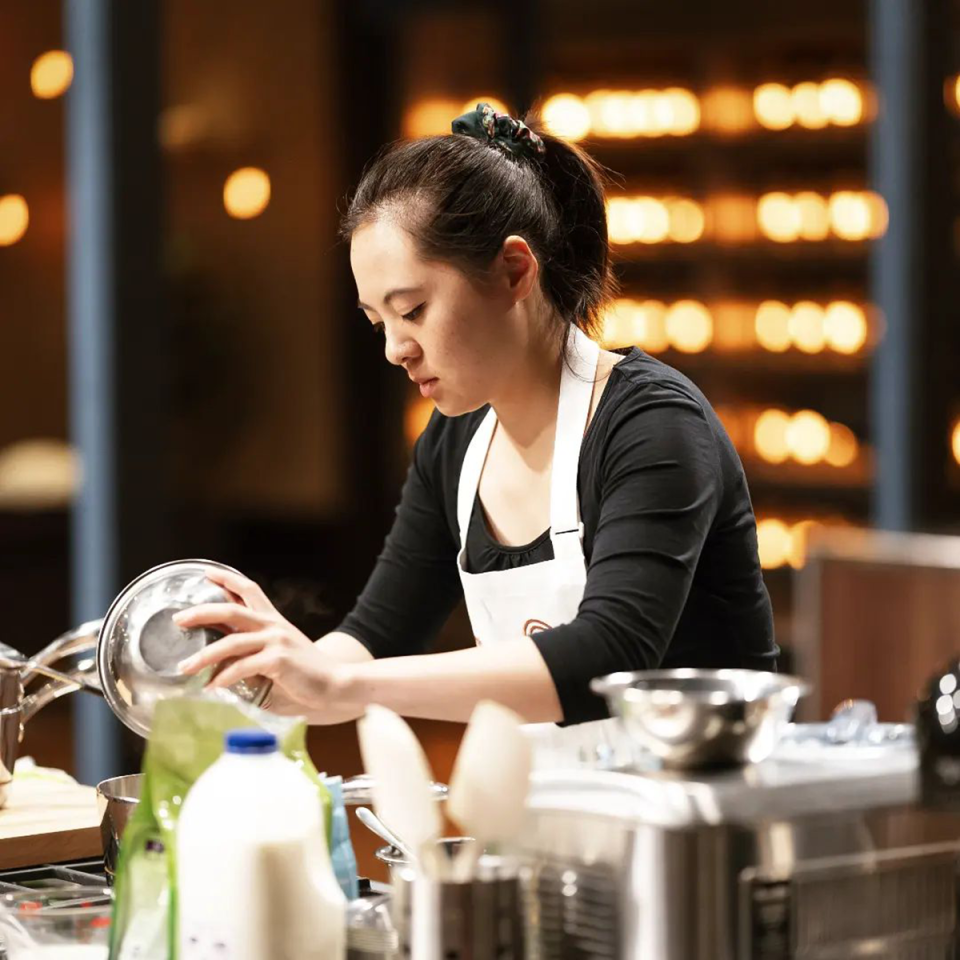 MasterChef’s Steph Woon cooking.