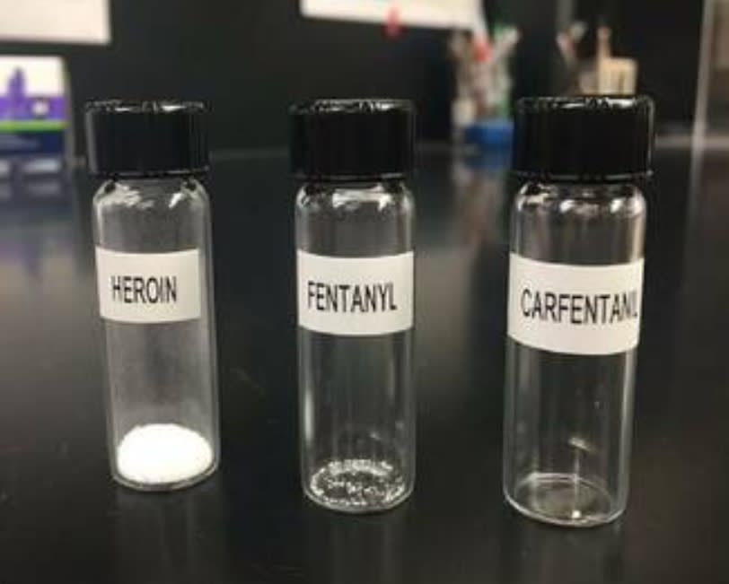 毒品海洛因、芬太尼、卡芬太尼致死劑量比較。   圖 : 翻攝自X