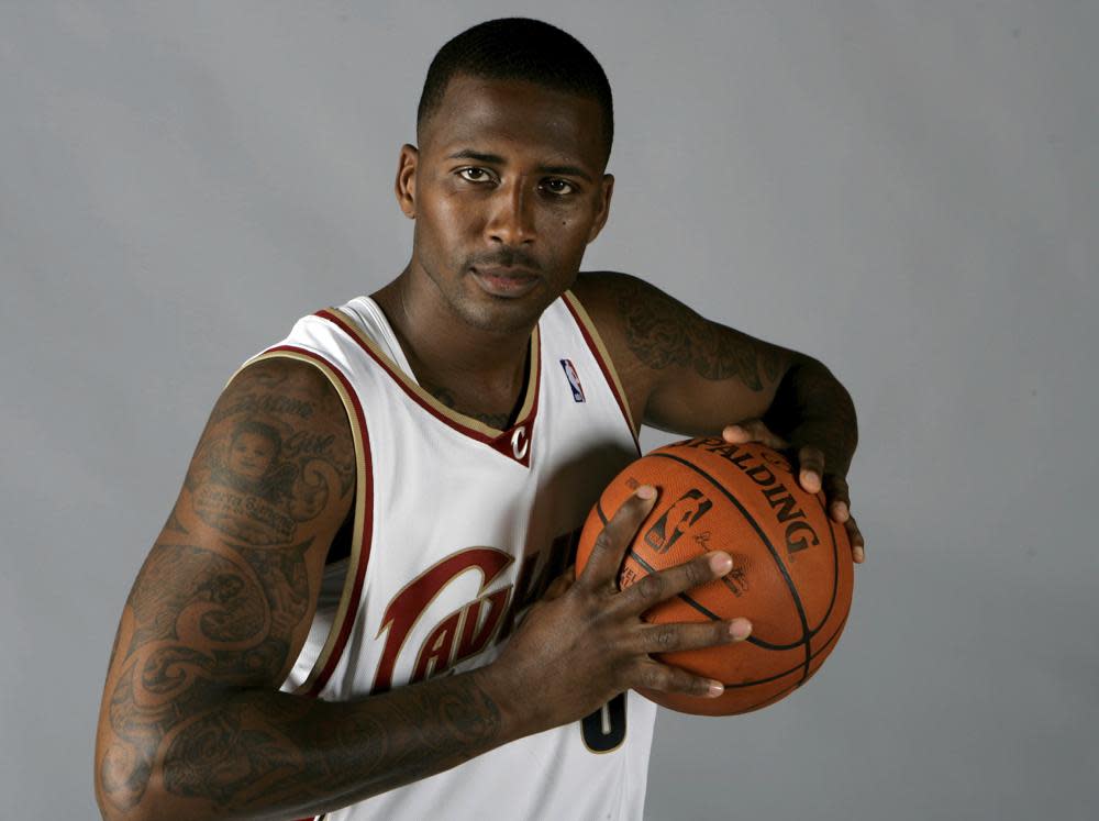 In this Sept. 29, 2008, file photo, Cleveland Cavaliers’ Lorenzen Wright poses at the team’s NBA basketball media day in Independence, Ohio. (AP Photo/Mark Duncan, File)