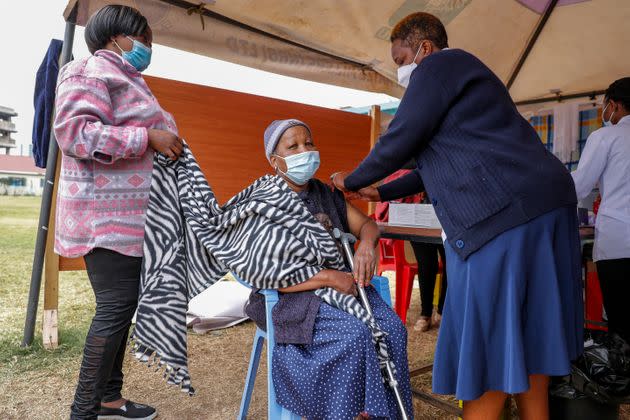 A woman receives the AstraZeneca coronavirus vaccine at Kenyatta National Hospital in Nairobi, Kenya, on Aug. 26. (Photo: via Associated Press)