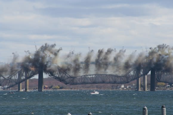 Bridge being blown up