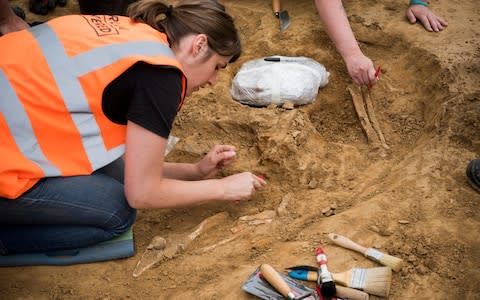 The archaeological dig at the Battle of Waterloo site has unearthed amputated limbs - Credit: &nbsp;Chris van Houts