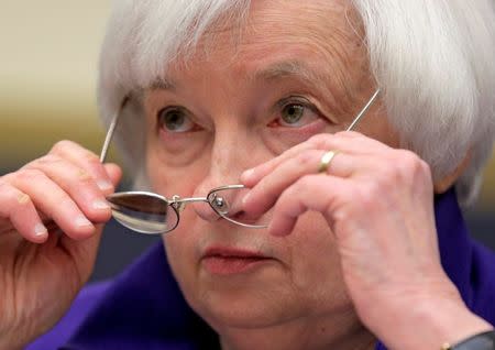 Federal Reserve Chairman Janet Yellen delivers the semi-annual testimony on the "Federal Reserve's Supervision and Regulation of the Financial System" before the House Financial Services Committee in Washington, U.S., September 28, 2016. REUTERS/Joshua Roberts - RTSPVG8