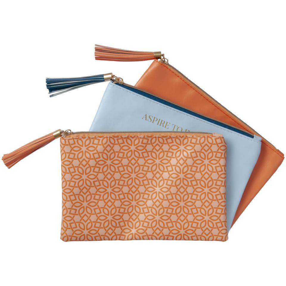 <p>People can always find a use for a cute little pouch like these and these colours are pretty on trend right now. Source: <a rel="nofollow noopener" href="https://www.officeworks.com.au/" target="_blank" data-ylk="slk:Officeworks;elm:context_link;itc:0;sec:content-canvas" class="link ">Officeworks</a> – available online and in-stores. </p>