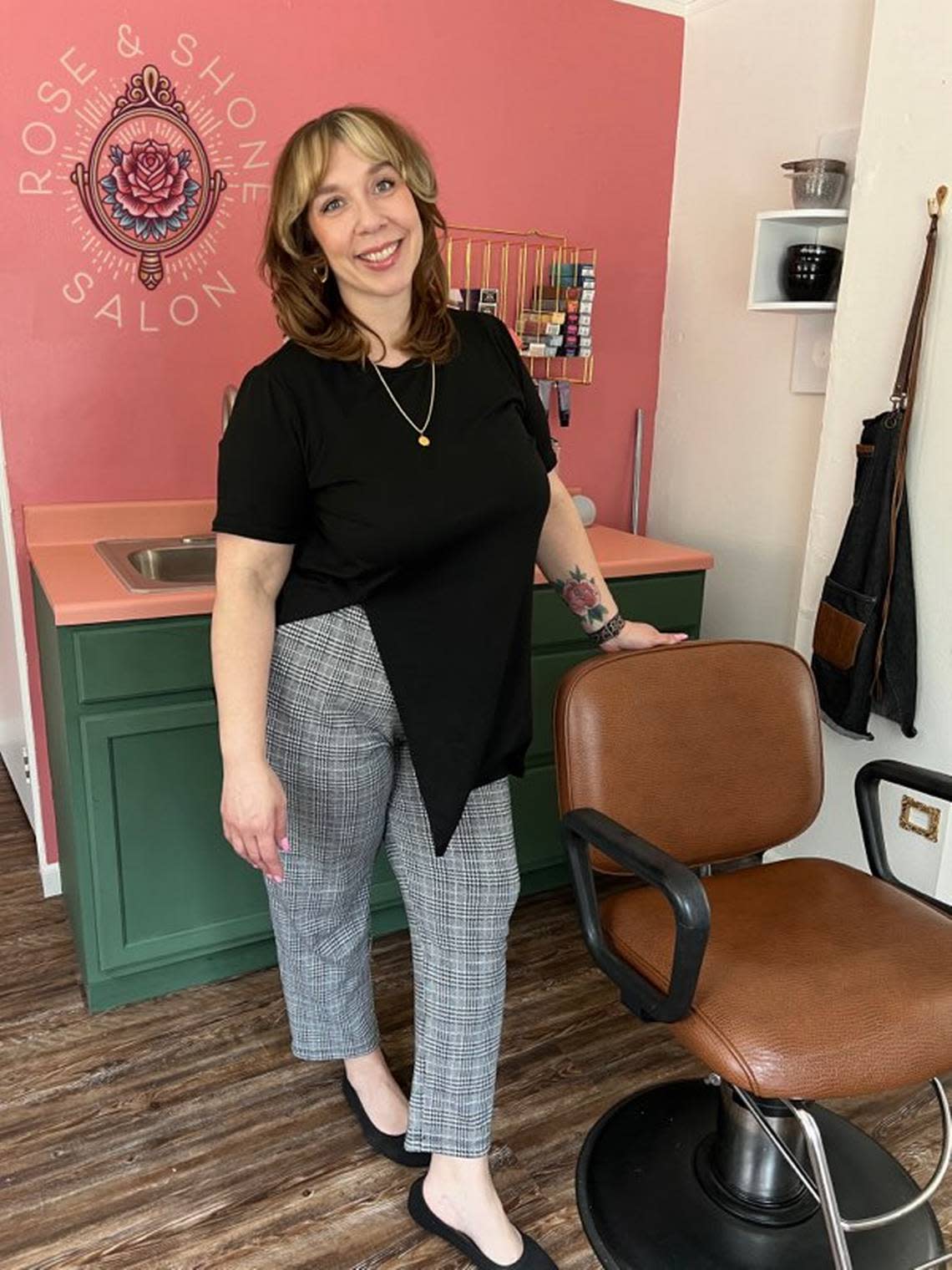 Rose Carson’s new Riverside salon, Rose & Shone, caters to people who have trauma around salons. She offers mirrorless and silent services among other things.