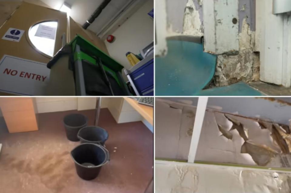 St Helier Hospital has been plagued by leaks and cracked walls (ITV News)