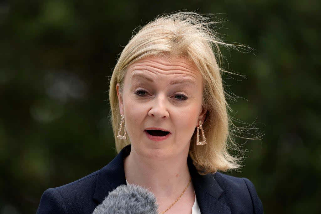 Foreign Secretary Liz Truss has called on the ‘free world’ to reduce its economic dependence on Russia as tensions continue over Ukraine (Rick Rycroft/AP) (AP)