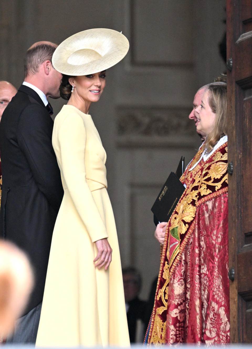 LONDON, ENGLAND - JUNE 03: Catherine, Duchess of Cambridge attends the National Service of Thanksgiving at St Paul's Cathedral on June 03, 2022 in London, England. The Platinum Jubilee of Elizabeth II is being celebrated from June 2 to June 5, 2022, in the UK and Commonwealth to mark the 70th anniversary of the accession of Queen Elizabeth II on 6 February 1952. (Photo by Karwai Tang/WireImage)