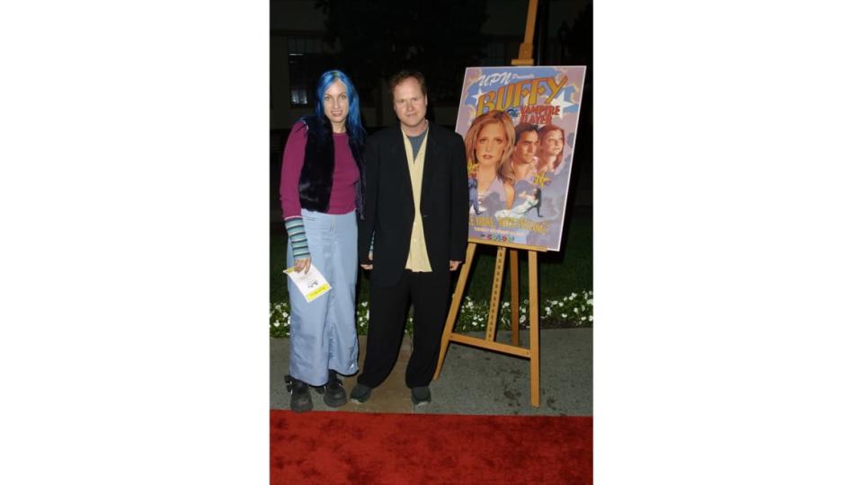 <div class="inline-image__caption"><p>Joss Whedon and then-wife Kai Cole arrive at the screening of “Buffy The Musical” in 2001. </p></div> <div class="inline-image__credit">Jason Kirk/Getty</div>