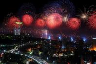 Kuwait marked the golden jubilee of its constitution with a spectacular $15-million, fireworks display which earned the wealthy Gulf state a place in the Guinness Book of World Records. <br><br>(Photos supplied by Filmmaster MEA and Parente Fireworks.)