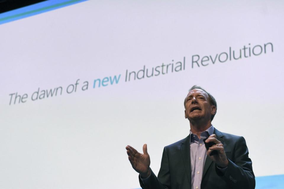 Microsoft president and chief legal officer Brad Smith speaks at a Microsoft tech gathering in Dublin, Ireland October 3, 2016. 