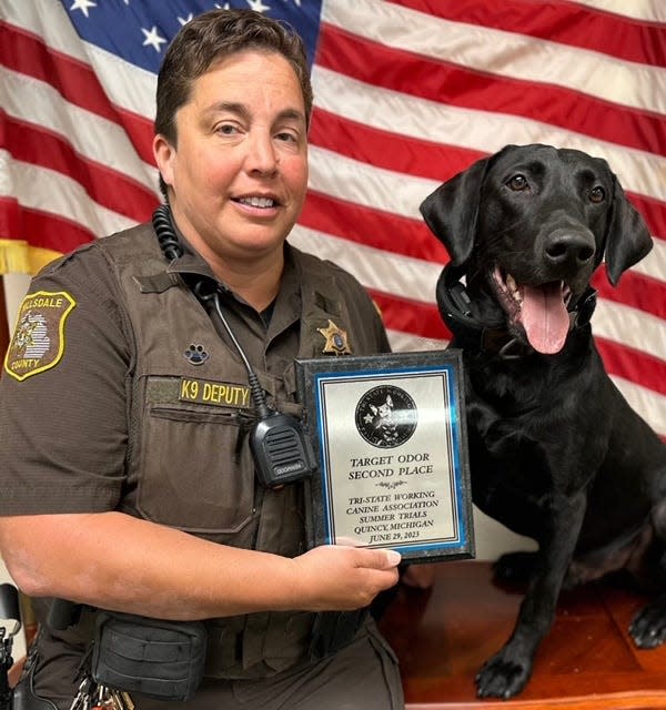 Deputy Sheila Lonk and K9 Mayson recently took second place in target odor detection at the Tri-State Working Canine Association Summer Trials in Quincy.