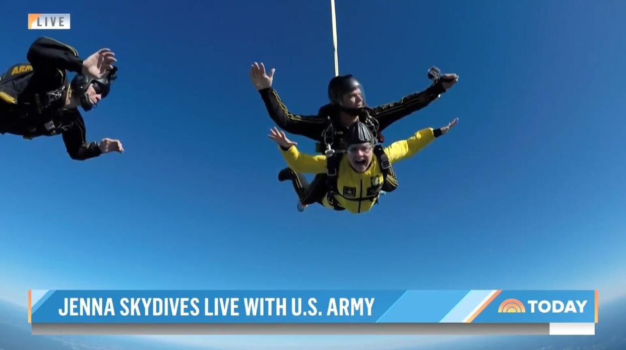 Jenna Bush Hager skydives with the U.S. Army Golden Knights in honor of her grandfather, former President George H.W. Bush