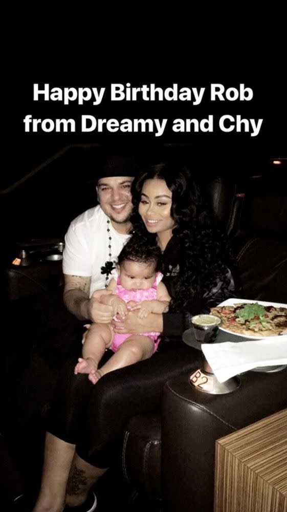 Rob Kardashian, Blac Chyna and Dream Kardashian