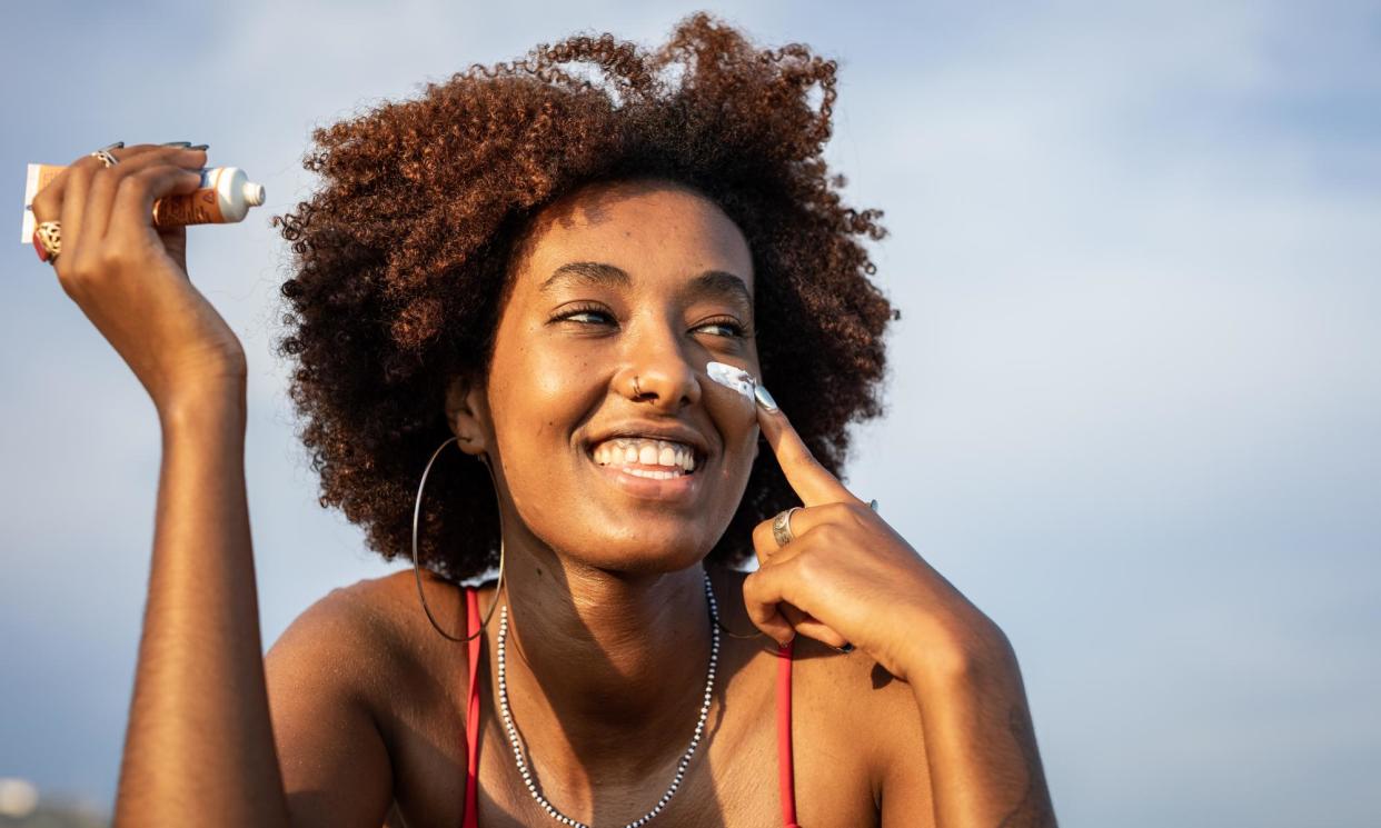 <span>‘To get the level of protection stated on the sunscreen, you should be applying around half a teaspoon of product to your face and neck each morning.’</span><span>Photograph: Milan Markovic/Getty Images</span>