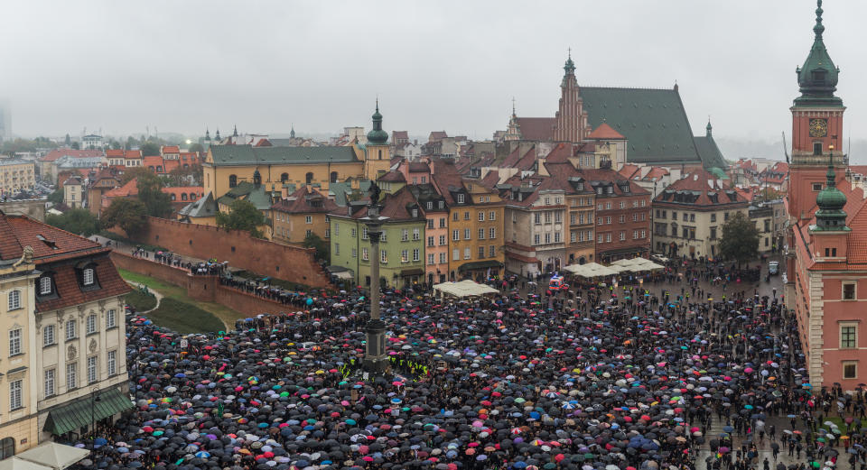 In the fall, Polish legislators attempted to push on a total abortion ban within the country -- but thousands of women took to the streets to push back. In sweeping protests, women from <a href="http://www.huffingtonpost.com/entry/poland-abortion-protest_us_57fced3ae4b068ecb5e1af88">across 60 cities participated in a nationwide strike</a>&nbsp;-- and in early October the ruling government party rejected the abortion ban.