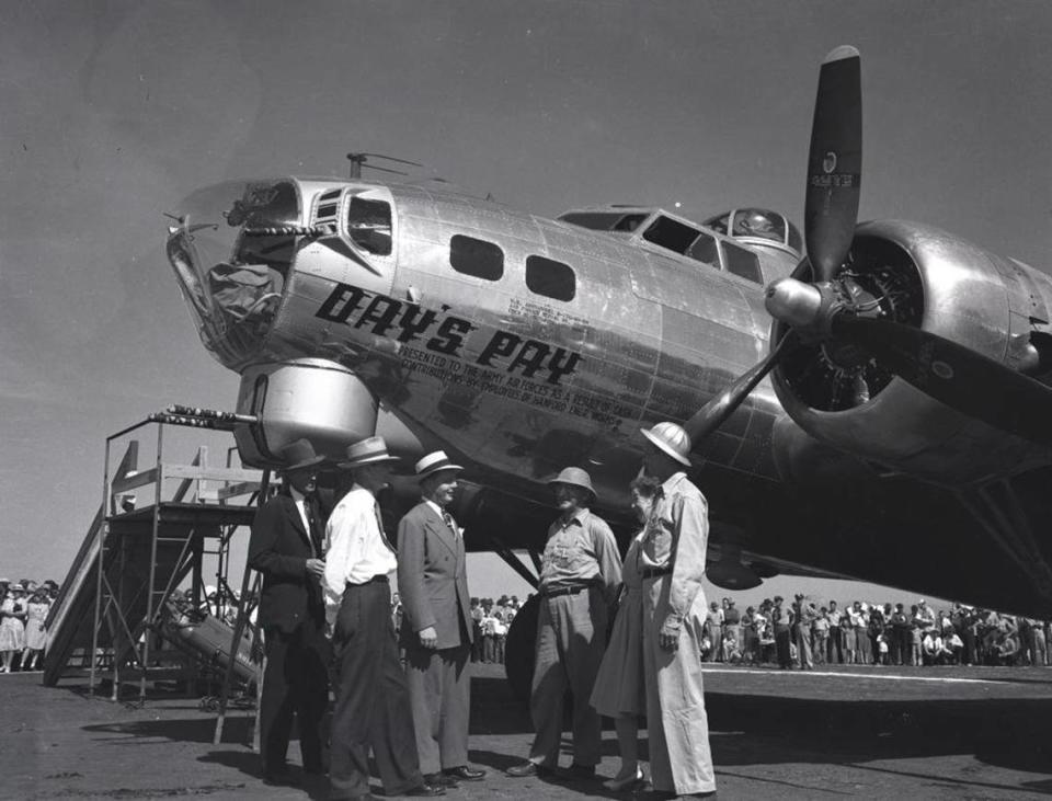 Many Hanford workers donated a day’s pay to buy a bomber in 1944 during World War II.