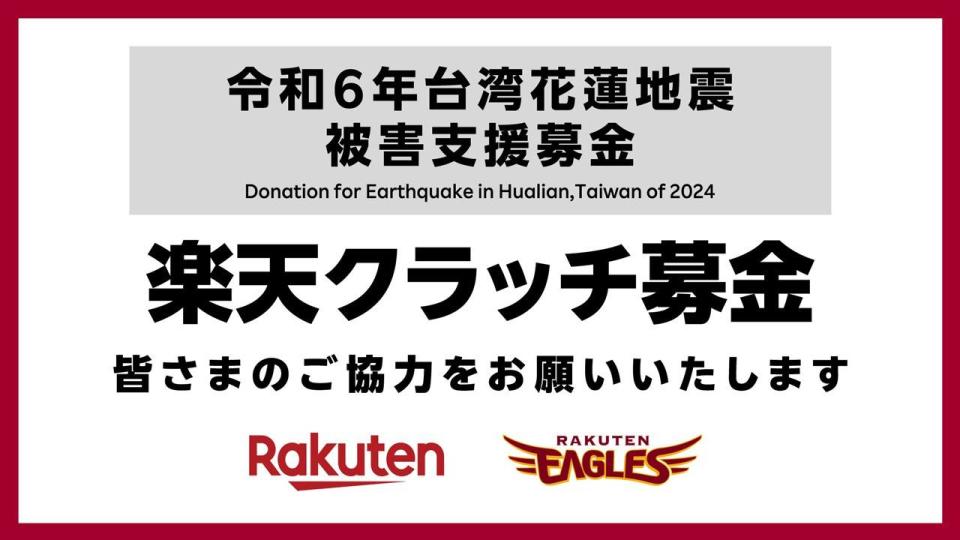 樂天金鷲發起募款活動。取自樂天金鷲X