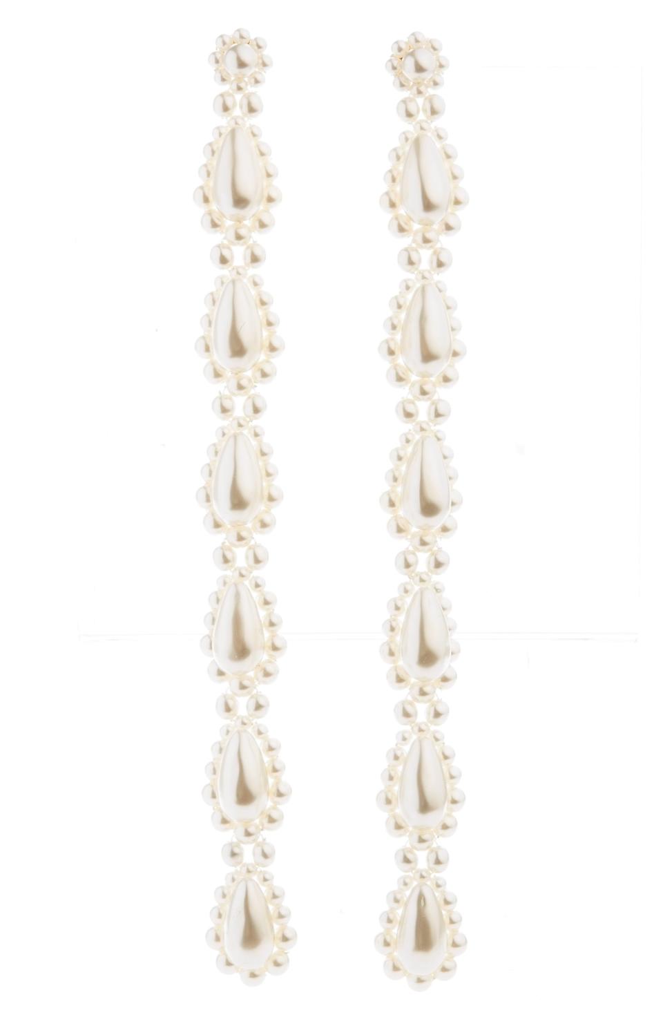 Long Faux Pearl Earrings