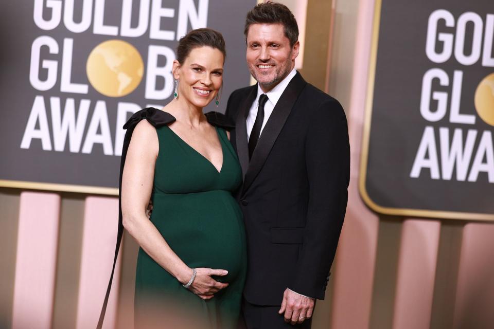 Matt Winkelmeyer/FilmMagic Hilary Swank and husband Philip Schneider