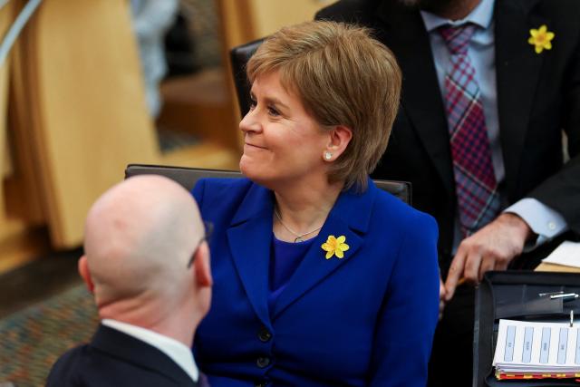 Sturgeon at her final FMQs in Holyrood (Reuters)