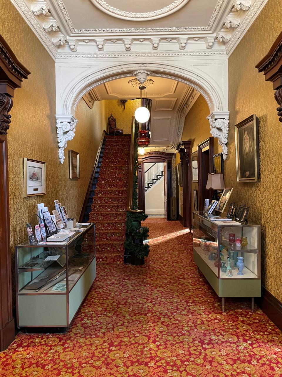 The home includes this impressive entrance foyer. Though the museum is no longer available for daily public tours, guests to the Marion Community Foundation are invited to explore the home while visiting, and some events are occasionally open to the general public.