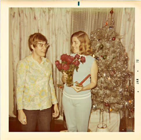 <p>COURTESY BARBARA ABEL</p> Barbara Abel, right and twin sister, Beverly Mabee