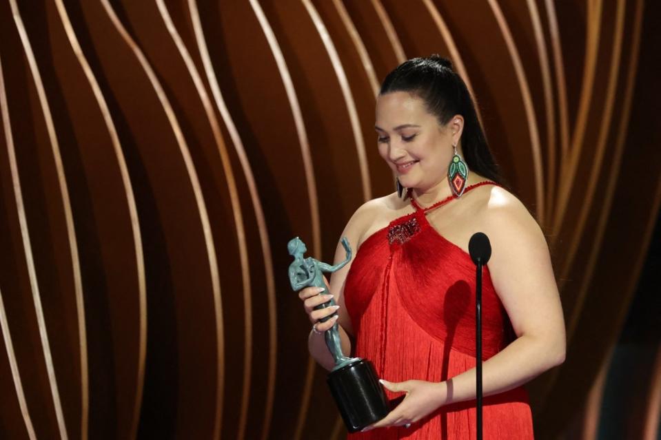 Lily Gladstone won the SAG for best actress, and now the race to the Oscar against Emma Stone is too close to call. REUTERS