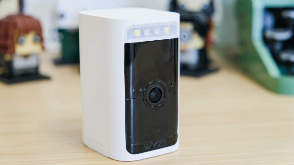 Wyze Battery Cam Pro sitting on desk