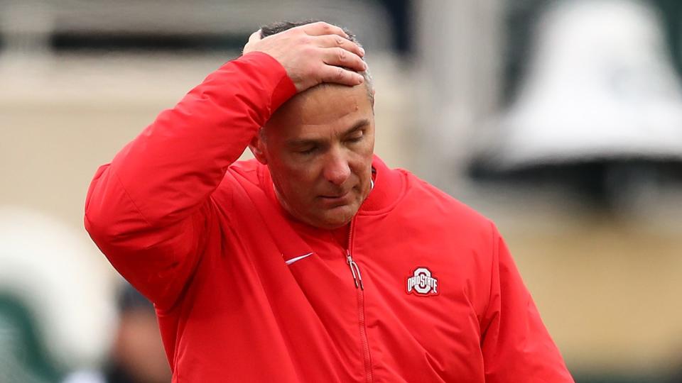 Urban Meyer has not looked well on the sidelines of Ohio State games this season. (Getty Images)