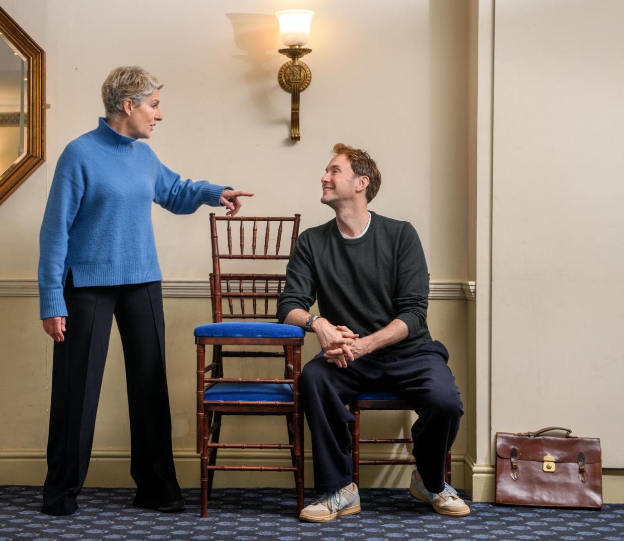 <span>‘I’m not going to get any laughs in this’ … Greig and Chris take a break from rehearsals.</span><span>Photograph: Adrian Sherratt/The Guardian</span>