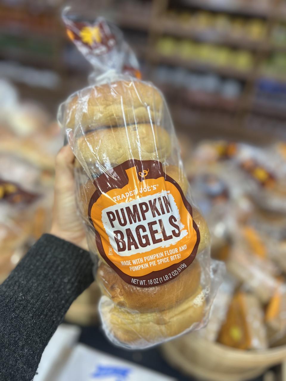 A package of Pumpkin Bagels